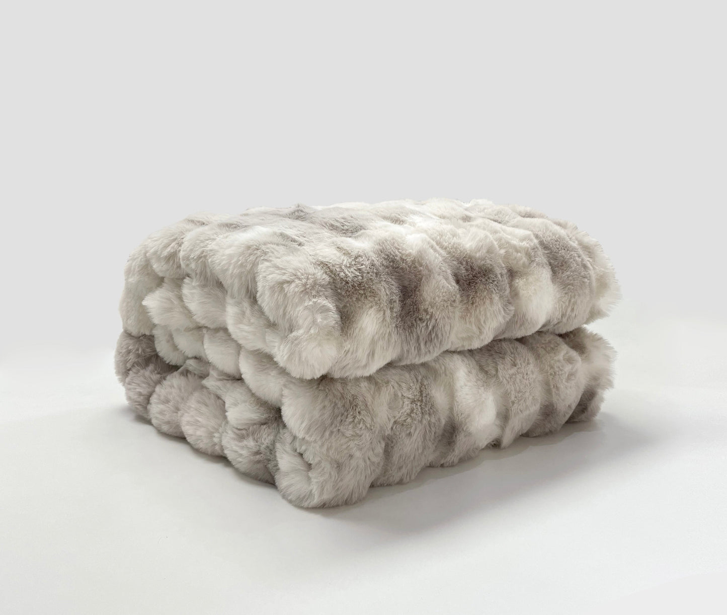 Cozy Faux Fur Throw Blanket- Silver & Grey Pebbles | Extra Large Warm Winter Blanket