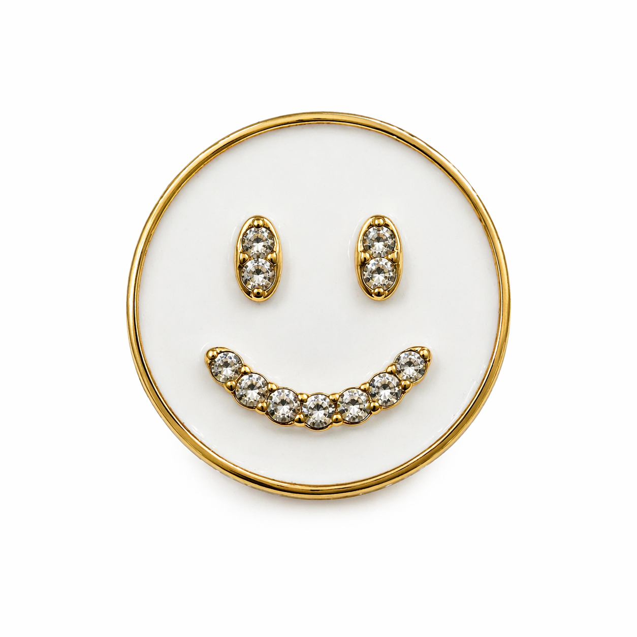 White Smile Face Brooch