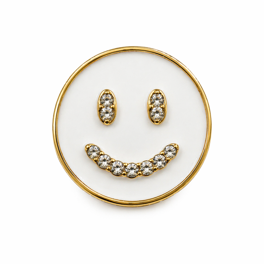 White Smile Face Brooch