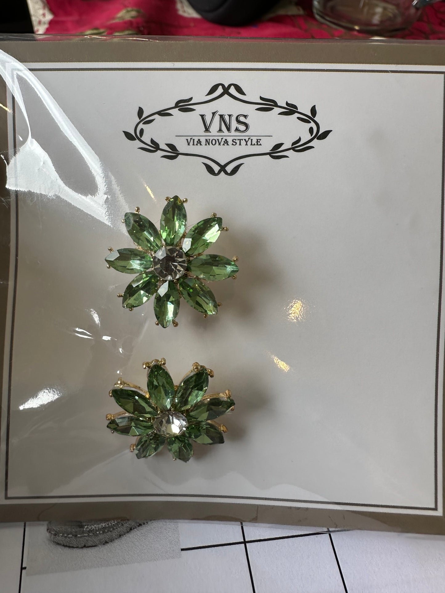 Shoe Trims - Flower (Silver,Green,Pink,Coffee)