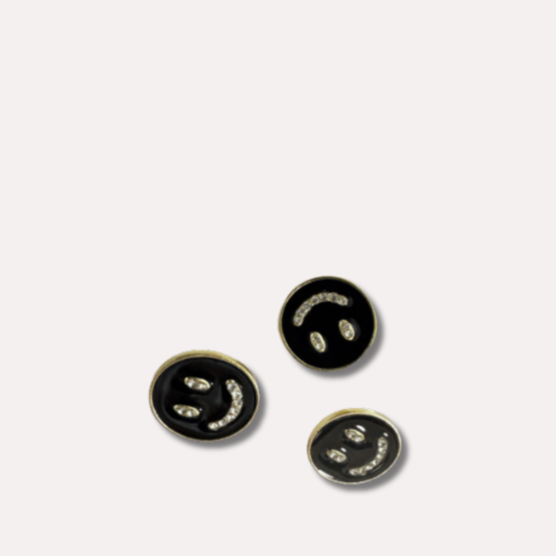 Shoe Trims - Black Smiley Face and White Smiley Face