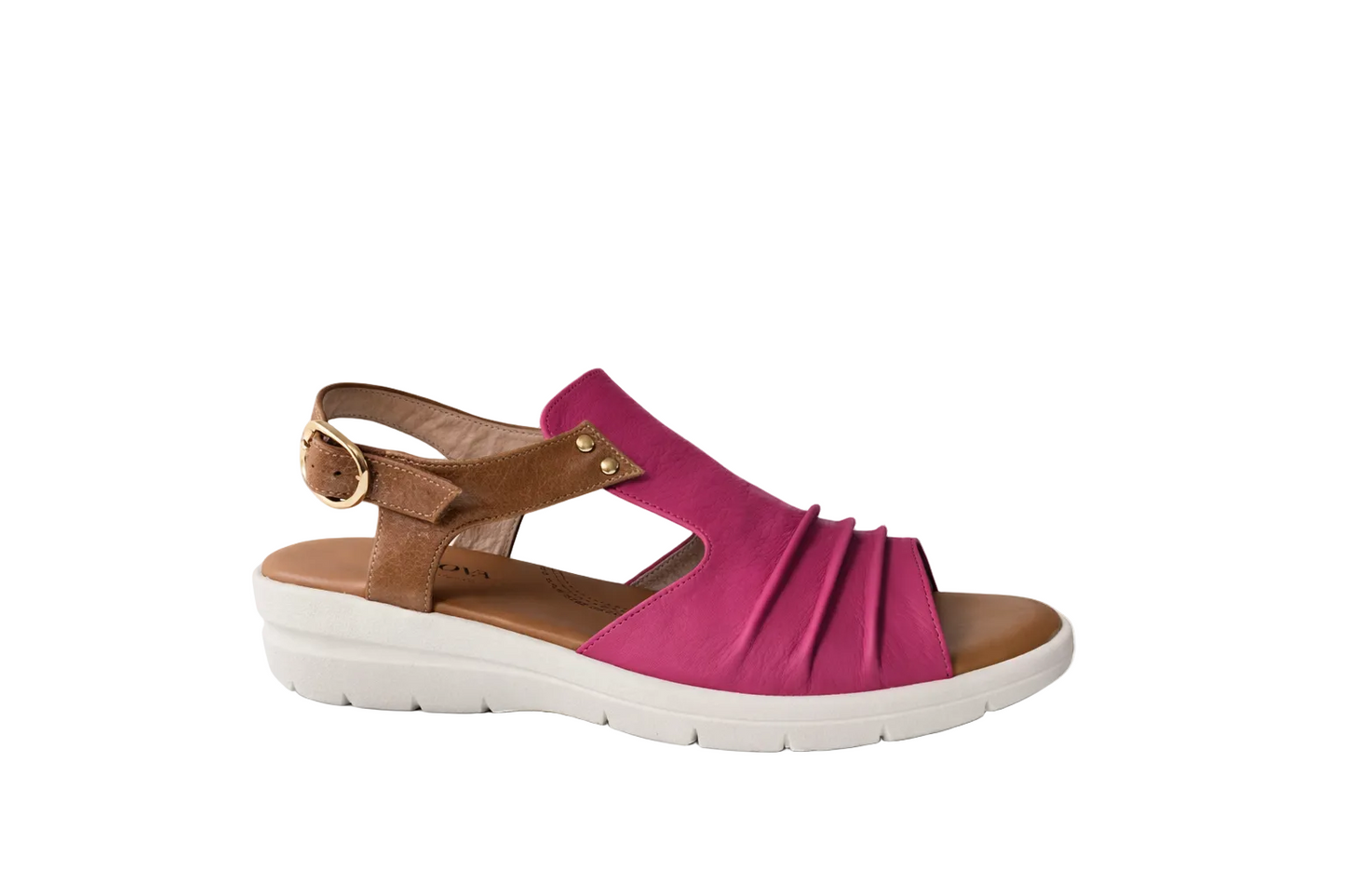 Via Nova - Garcia - Wedge - Fuchsia/Tan